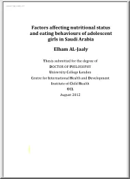 Elham AL-Jaaly - Factors affecting nutritional status and eating behaviours of adolescent girls in Saudi Arabia