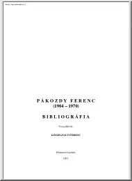 Pákozdy Ferenc bibliográfiája