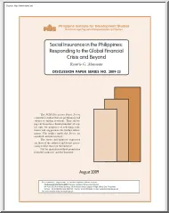 Rosario G. Manasan - Social Insurance in the Philippines, Responding to the Global Financial Crisis and Beyond