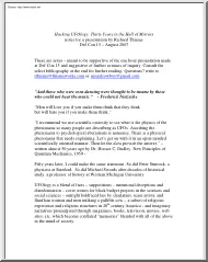Richard Thieme - Hacking UFOlogy, Thirty Years in the Hall of Mirrors Notes for a Presentation