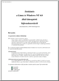 Áttekintés a a Linux és a Windows NT 4.0 által támogatott fájlrendszerekről