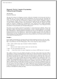 John Rooksby - Diagnostic work in computer programming, Talking through debugging