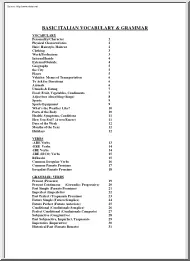 Basic Italian Vocabulary and Grammar