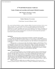 Claude Martin - Cultural Industries Economics