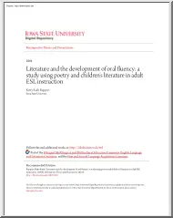 Ketty Ruth Reppert - Literature and the Development of Oral Fluency, a Study Using Poetry and Childrens Literature in Adult ESL Instruction