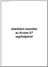 Adatbázis-kezelés az Access 97 segítségével