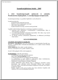 Személyiséglélektan tételek, 2005
