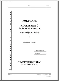 Földrajz középszintű írásbeli