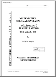 Matematika szlovák nyelven