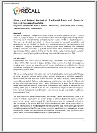Bronikowska-Petrovic-Horvath - History and Cultural Context of Traditional Sports and Games in Selected European Countries