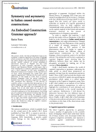 Enrico Torre - Symmetry and Asymmetry in Italian Caused Motion Constructions