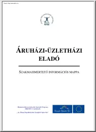 Áruházi, üzletházi eladó, szakmaismertető információs mappa