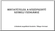 Tilinger Istvánné -Mintatételek a