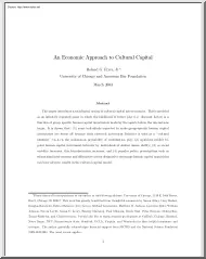 Roland G. Fryer - An Economic Approach to Cultural Capital