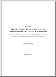 Karlo Megec - The Influence of English on Italian Examined Through Linguistic Borrowing