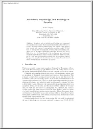 Andrew Odlyzko - Economics, Psychology, and Sociology of Security