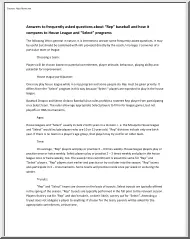 Answers to Frequently Asked Questions about Rep Baseball and how it Compares to House League and Select Programs