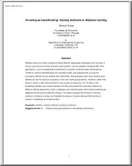 Manuel Graça - Knowing as Transforming, Training Methods in Distance Running