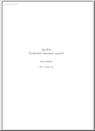 Király Balázs - Analízis, Gyakorlat támogató jegyzet