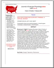 Explosive exercises in sports training, a critical review