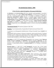 Neveléstörténet tételek, 2001