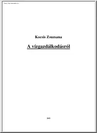 Kocsis Zsuzsanna - A vízgazdálkodásról