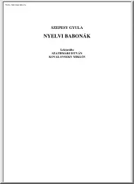 Szepesy Gyula - Nyelvi babonák