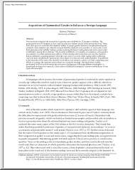 Katrina Oliphant - Acquisition of Grammatical Gender in Italian as a Foreign Language