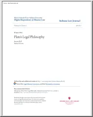 Jerome Hall - Platos Legal Philosophy