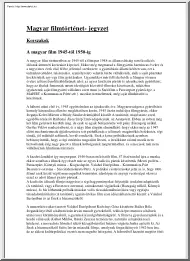 Magyar filmtörténet jegyzet