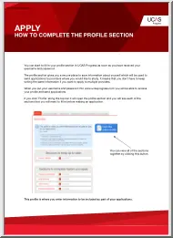 Apply, How to Complete the Profile Section