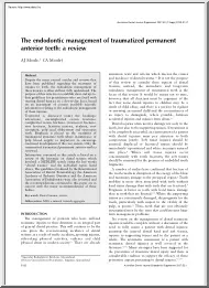 Aj Moule - The endodontic management of traumatized permanent anterior teeth