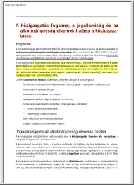 A közigazgatás fogalma, a jogállamiság és az alkotmányosság elveinek hatása a közigazgatásra