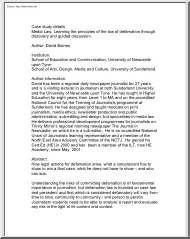 Case Study for Education in Journalism, Media Law