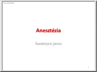 Szederjesi János - Anesztézia