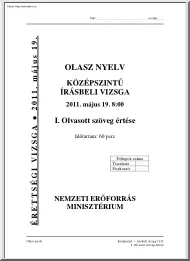 Olasz nyelv középszintű írásbeli