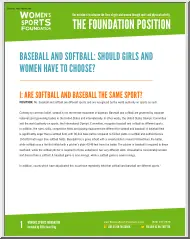 Baseball and Softball, Should Girls and Women have to Choose