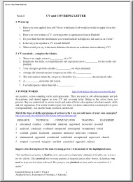 CV and Covering Letter