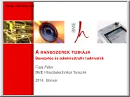 Fiala Péter - A hangszerek fizikája, Bevezetés és adminisztratív tudnivalók