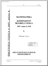 Matematika középszintű írásbeli