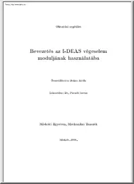 Baksa Attila - Bevezetés az I-DEAS végeselem moduljának használatába