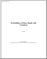 Jeff Duda - Probabilities of Poker Hands with Variations