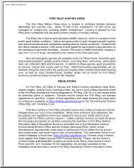 Fort Riley Hunting Guide