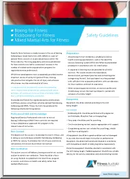 Boxing, Kickboxing and Mixed Martial Arts for Fitness, Safety Guidelines