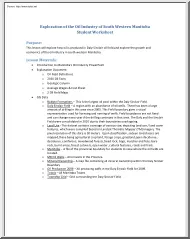 Exploration of the Oil Industry of South Western Manitoba, Student Worksheet