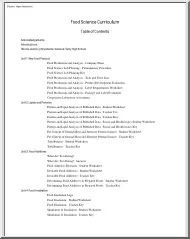 Food Science Curriculum