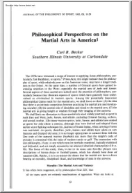 Carl B. Becker - Philosophical Perspectives on the Martial Arts in America
