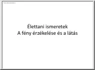 Élettani ismeretek, a fény érzékelése és a látás