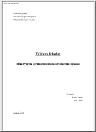 Bártfai Ferenc - Műanyagok