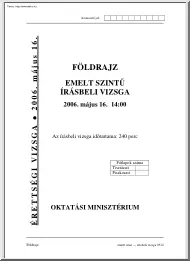 Földrajz emelt szintű írásbeli